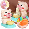  Gourmet play doh set-Toy pig with a bowl and a toy dumpling