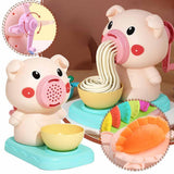  Gourmet play doh set-Toy pig with a bowl and a toy dumpling