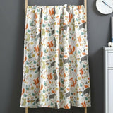 Cotton two layer muslin gauze with animal pattern swaddle.