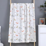 Cotton two layer muslin swaddle clotth with forest animal pattern