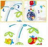Set of colorful baby toys, including a ball, rattle, and teether, from a 2-in-1 musical mobile set.