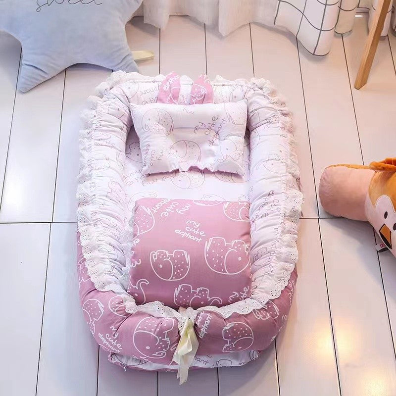 Sleeping Lounger Folding Travel Portable Baby Nest 100% Soft Cotton.