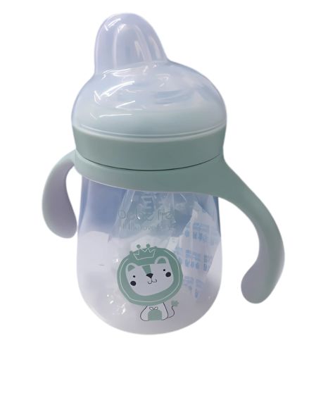 Baby bottle with handle wide neck multi function water cup-green