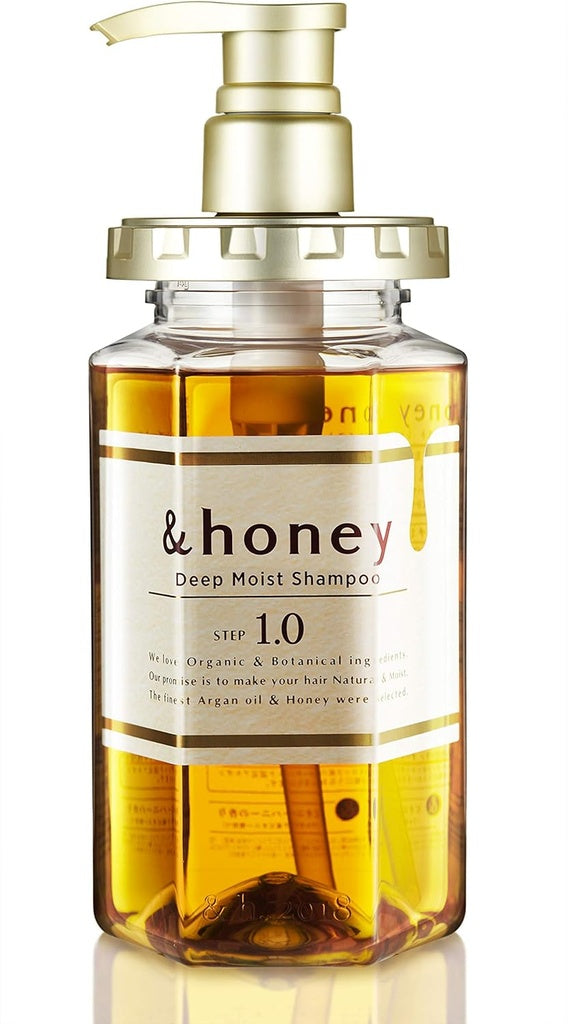 Honey Shampoo Deep Moist 1.0 Organic Hair and Scalp Care for Intense Cleansing and Hydration - Moisture-Enhancing Wash and Protection - Ideal for Straight, Curly, Curl, Frizzy, Treated, Color.