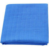 Folded blue fabric BambooCotton wrap solid colorbaby swaddle blanket wrap