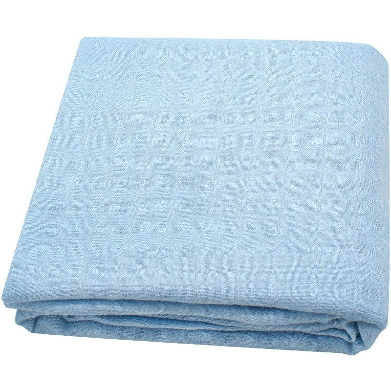 Folded light blue BambooCotton wrap solidcolor baby swaddle blanket wrap