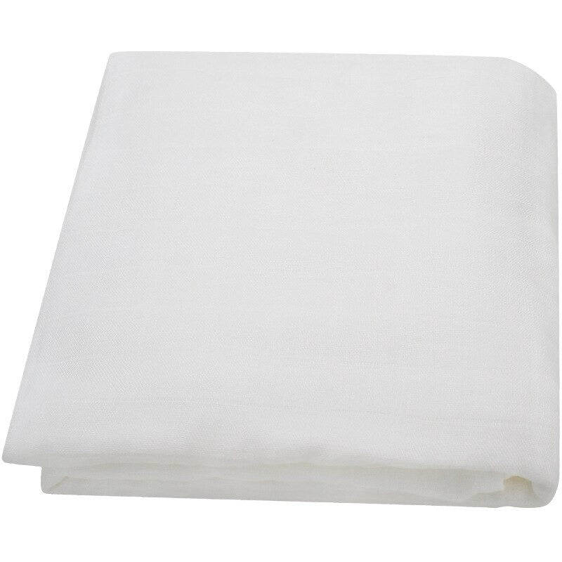 White folded BambooCotton wrap solidcolor baby swaddle blanket wrap