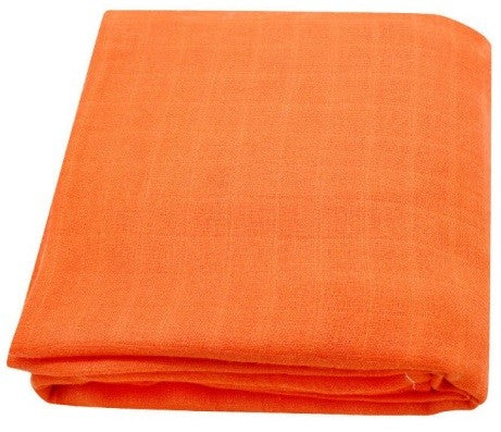 Folded orange BambooCotton wrap solidcolor baby swaddle blanket wrap