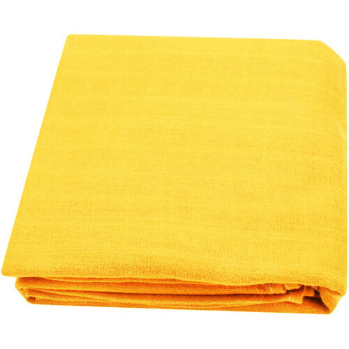 Yellow folded BambooCotton wrap solidcolor baby swaddle blanket wrap