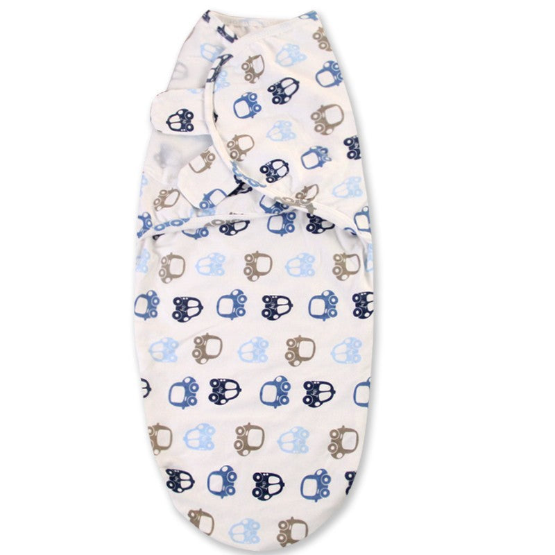organic Baby swaddle with car pattern .