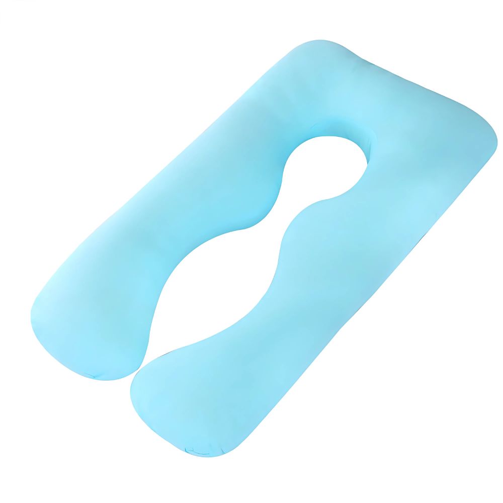 Blue inflatable travel pregnancy pillow