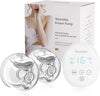 Wearable double breast pump with original packaging and a digital display.