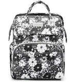Floral patterned diaper backpack.