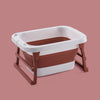 Baby bathtubNon slip foldable with white topand brown color.