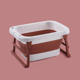 Baby bathtubNon slip foldable with white topand brown color.