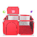 Indoor Kids' Safety Playpen enclosure with Mesh Basket and Gate for Secure Playground Activities .