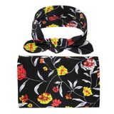 Floral headband and bow wrap cozy cloth.