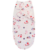 Newborn Organic Baby swaddle with colorful patterns .
