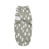 Gray baby swaddle with cloud pattern 