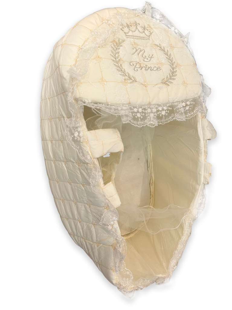 Soft baby bassinet with lace -carry cot.