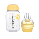 Medela baby bottle with yellow cap 