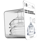Comotomo Natural Teat Silicone Nipples Slow Flow 2 Count