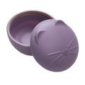 Melii silicone bowl with lid 350 ml purple cat