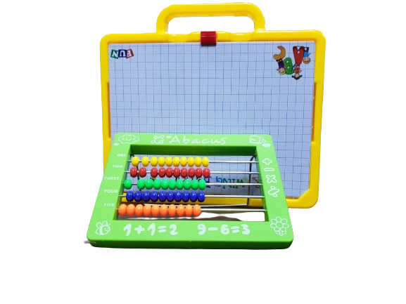 Educational toy set with abacus, magnetic letters, and numbers 
