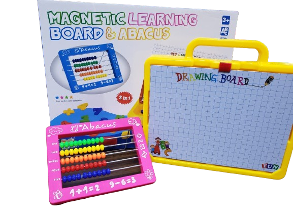 Magnetic learning board, abacus, and drawing board 