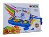 Magnetic drawing board with letters and numbers on a colorful box