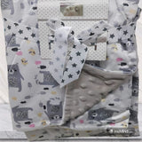 Baby blanket set with animal patterns 