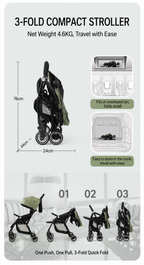 A10 Lightweight Stroller High Quality 2-in-1 Car with Five-Point Safety Belt Foldable for Newborn Popular Style