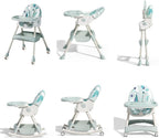 2-1 Booster Seats Baby High Foldable Feeding Chair With Tray and Wheels