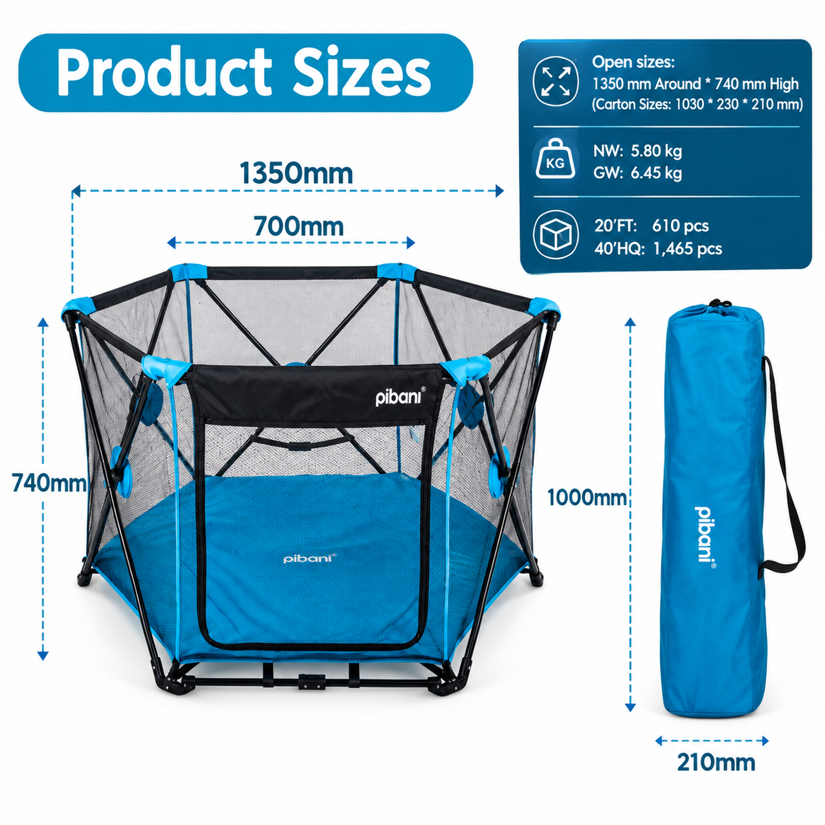 MagicGo Baby Playpen – Foldable Portable Baby Play Yard with Safe & Spacious Activity Area
