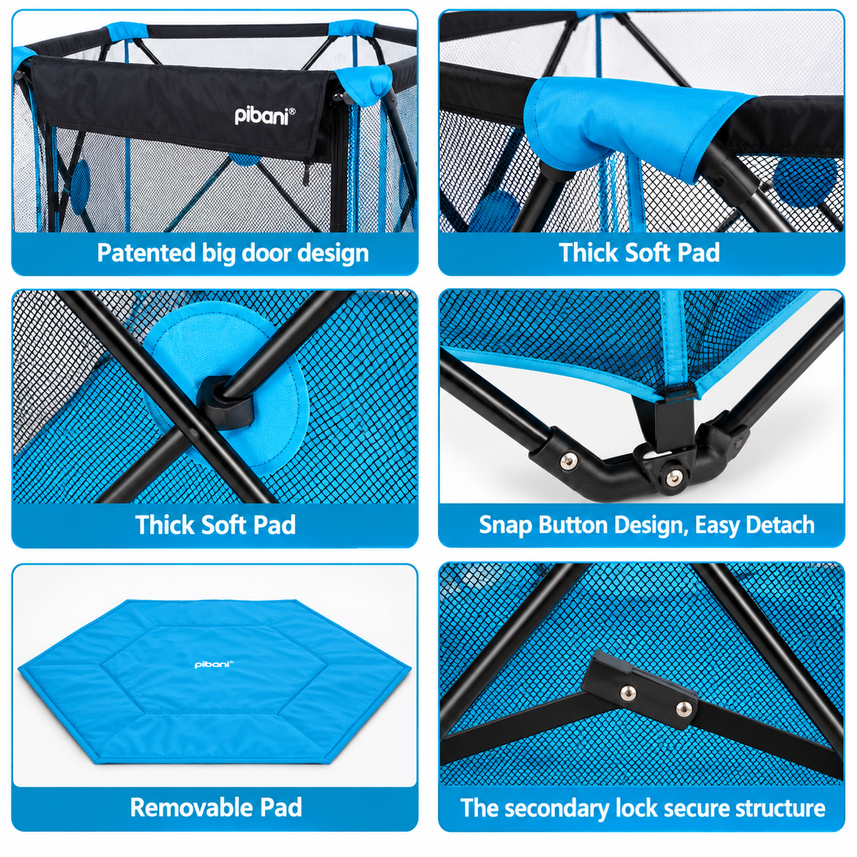 MagicGo Baby Playpen – Foldable Portable Baby Play Yard with Safe & Spacious Activity Area