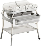Baby changing table with 2in 1 height adjustable foldable day care baby nursing_diaper changing table with safety strap.