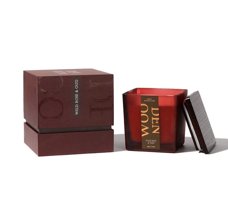 Floating wooden scented Red candles