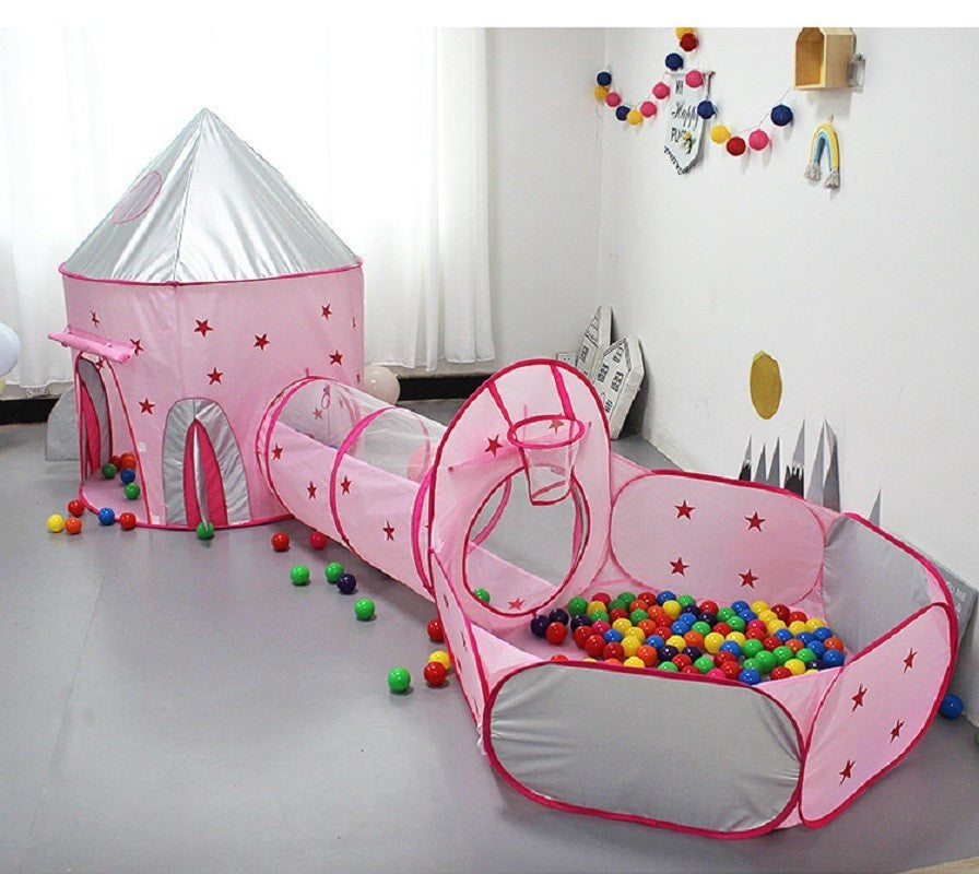 3 pieces castle child indoor outdoor play teepee kids tent 1 - 8 years