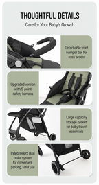 A10 Lightweight Stroller High Quality 2-in-1 Car with Five-Point Safety Belt Foldable for Newborn Popular Style