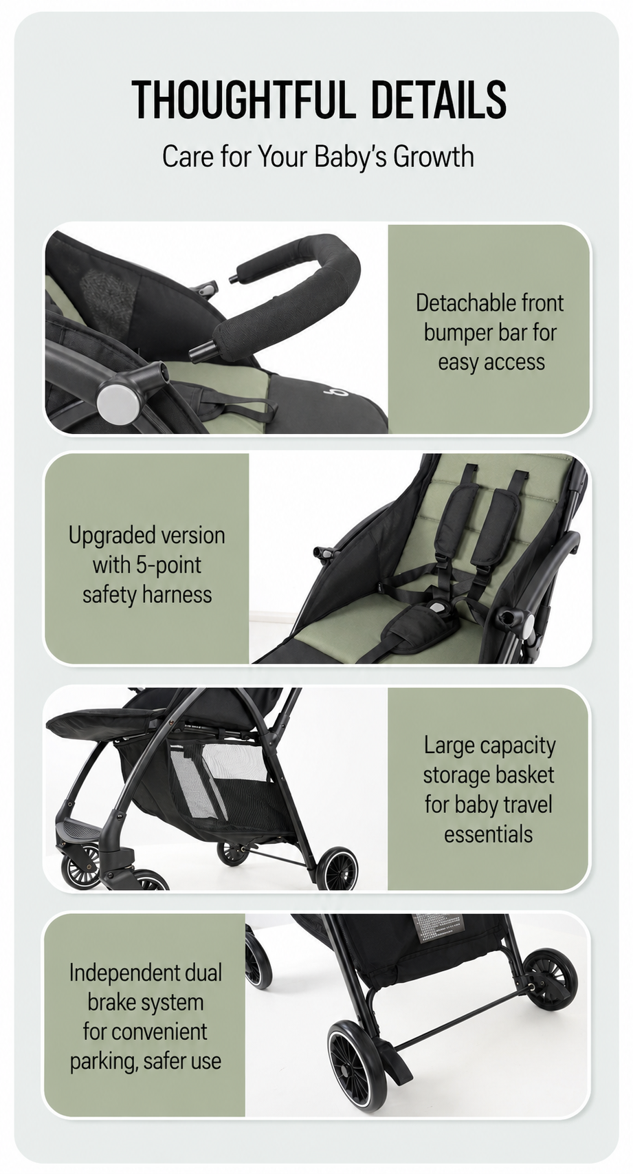 A10 Lightweight Stroller High Quality 2-in-1 Car with Five-Point Safety Belt Foldable for Newborn Popular Style