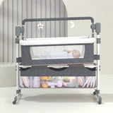 Portable baby bedside crib with storage drawers 