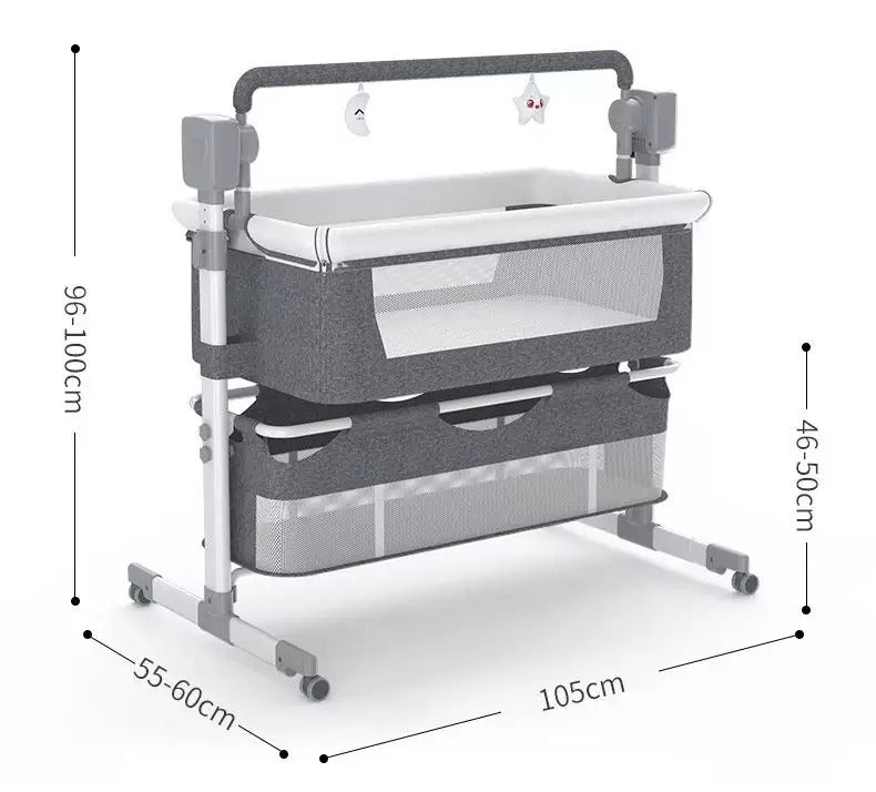 Automatic Swing Cot & Bedside Crib bed with Bluetooth