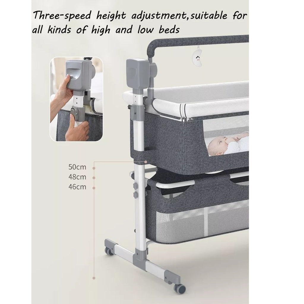 Automatic Swing Cot & Bedside Crib bed with Bluetooth