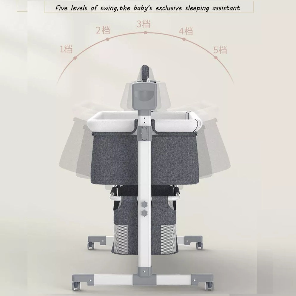 Automatic Swing Cot & Bedside Crib bed with Bluetooth