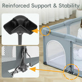  Baby Playpen with reinforced support structure highlighted, showing stability and design details.
