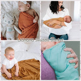 Collage of babies using Bamboo cotton Swaddle Blanket'.