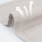 Close-up of textured bamboo fabric with arrows indicating air flow.