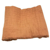 Folded orange BambooCotton wrap solidcolor baby swaddle blanket wrap