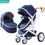 Blue Belecoo baby stroller and bassinet .