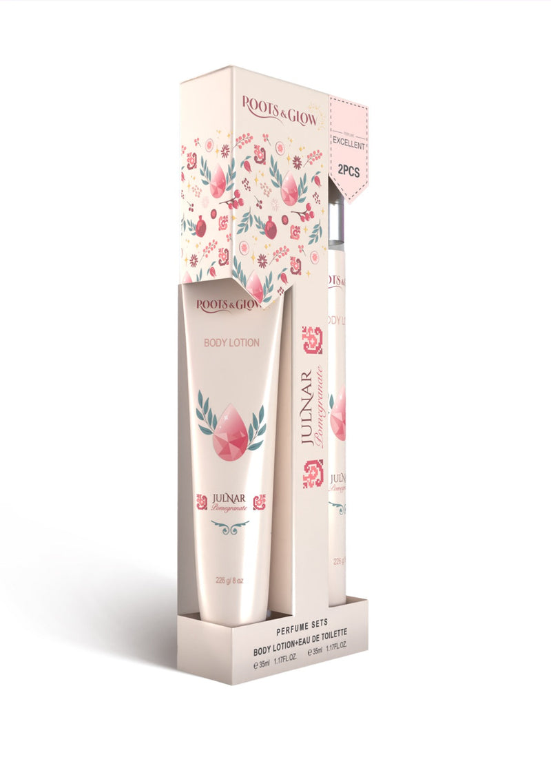 Roots & Glow body lotion and packaging .